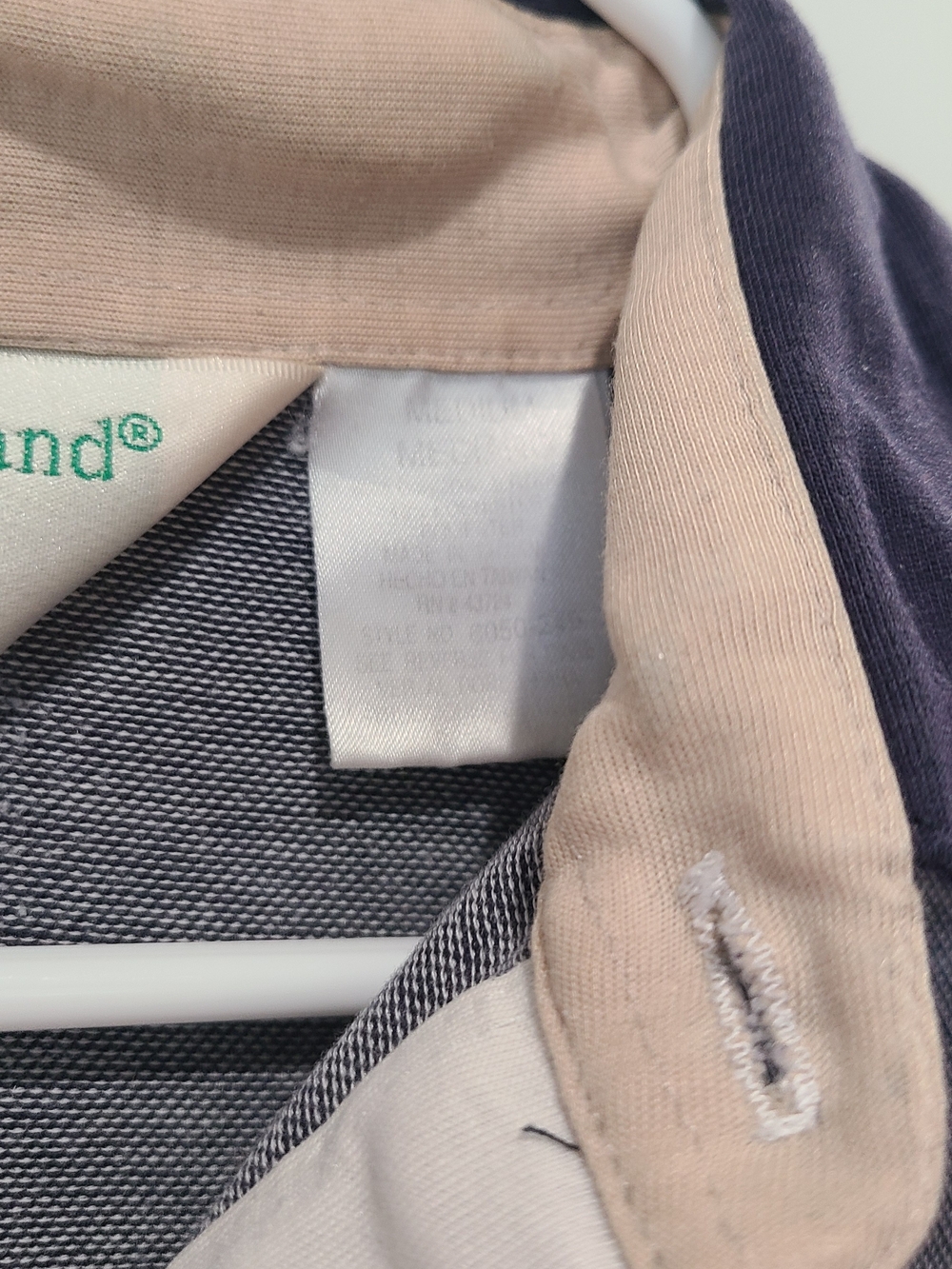 Palmlange Club Men's Short-Sleeve Striped Polo - Navy, White & Tan - Picture 4 of 4